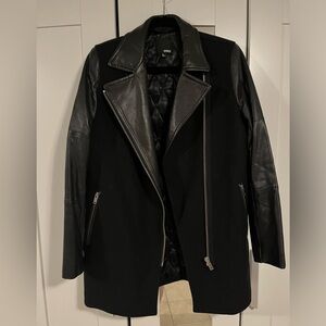 Wilfred wool and leather coat